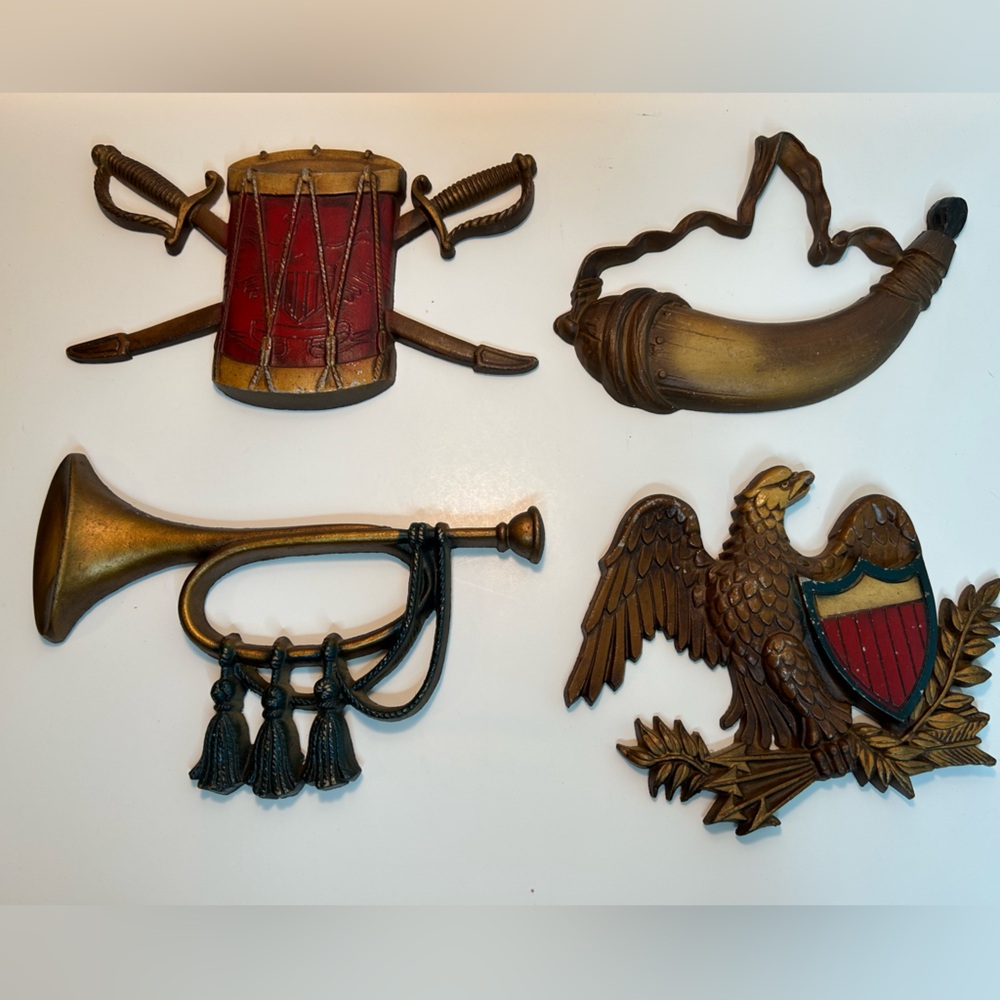 Vintage Sexton USA Patriotic Cast Metal Wall Decor Set